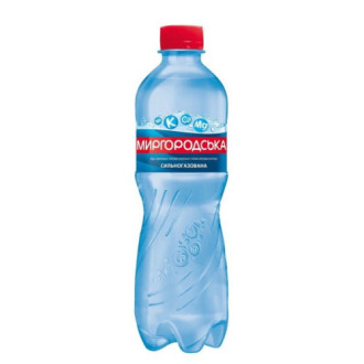 Вода 0,5л мінеральна сильногазована "Миргородська" (1/12)