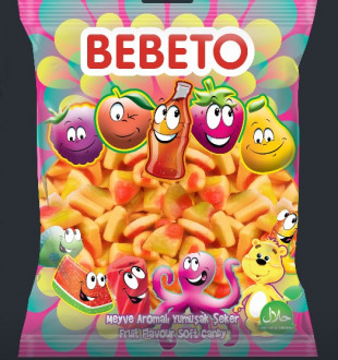 Жувальні цукерки  Фаст Фуд Піца BEBETO велика пачка 1000г*12 