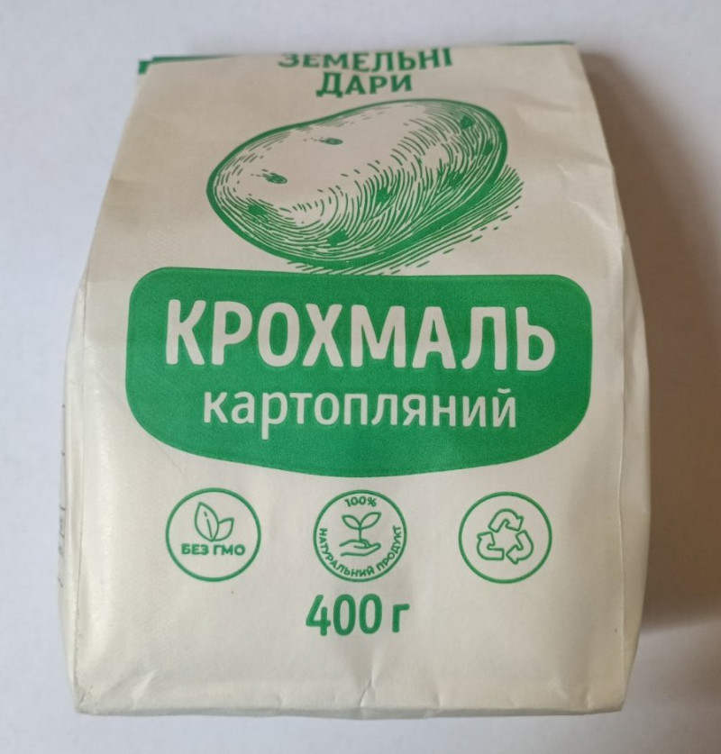 Крохмаль картопляний фасований 400г "Земельні дари" (1/12)