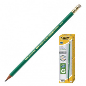 Олівець чорнографітний BIC Evolution з ГУМКОЮ 655 Зелений (1*12)