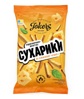 Сухарики пшенично-житні 60г Сир ТМ JokerS (білі) (1/65)