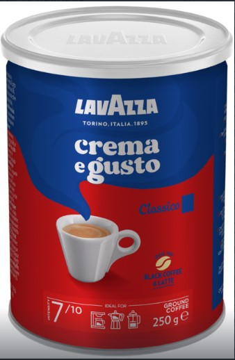 Кава Lavazza  мелена Crema e Gusto 250г Ж/Б (1/12)