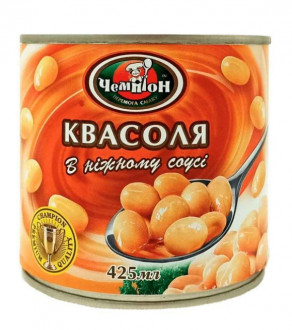 Квасоля біла в ніжному соусі 425мл ж/б &quot;Чемпіон&quot; (1/12) 