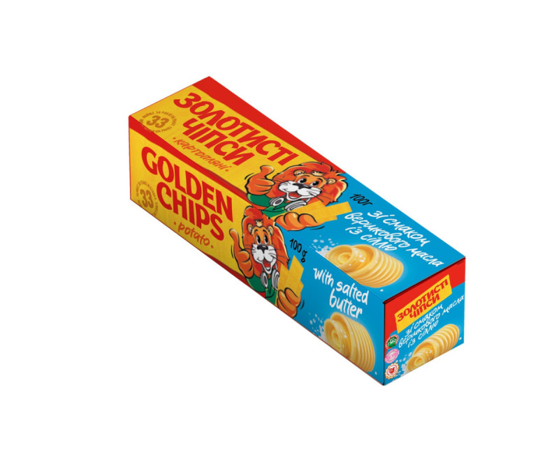 Чипси 50г вершкового масла з сіллю "Золотисті чіпси "(1/66)
