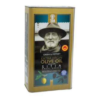 Олія оливкова Olio Extra Virgin Sitia 5л HPA для смаження (синя/прямокутна) ж/б (1/1) 