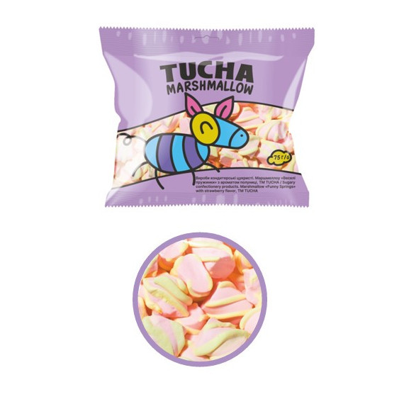 Маршмеллоу  75г "Веселі  пружинки" полуниця TUCHA (1/30)
